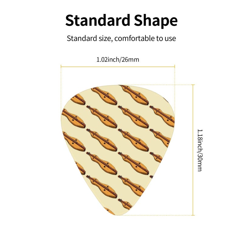 BBggyh Classic Guitar Picks (12-Pack) for Eectric Guitar, Acoustic Guitar, Mandolin And Bass (One Size, Dulcimer) - Image 3